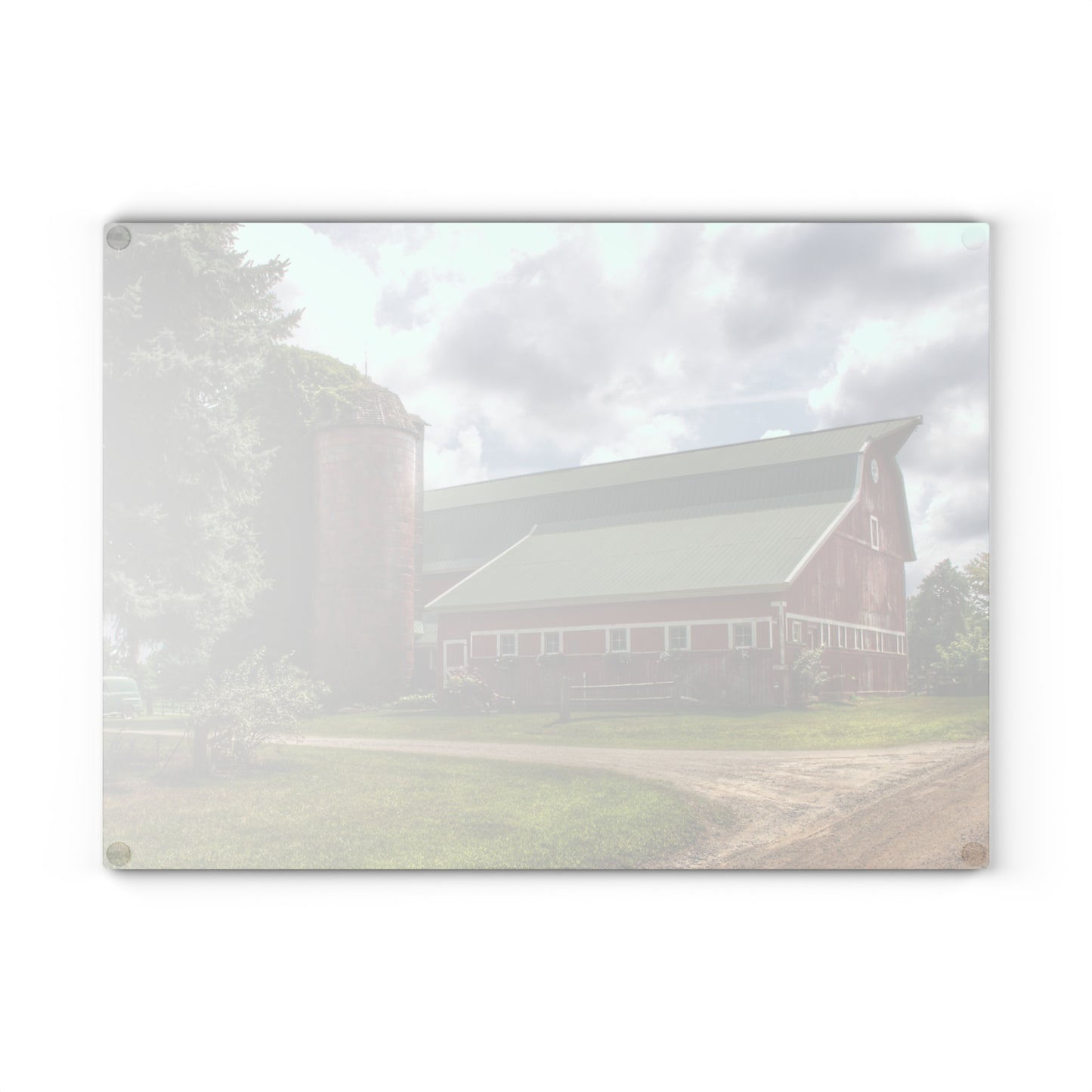 U R There Photography Metamora Country Rustic Farmhouse Tempered-Glass Cutting Board