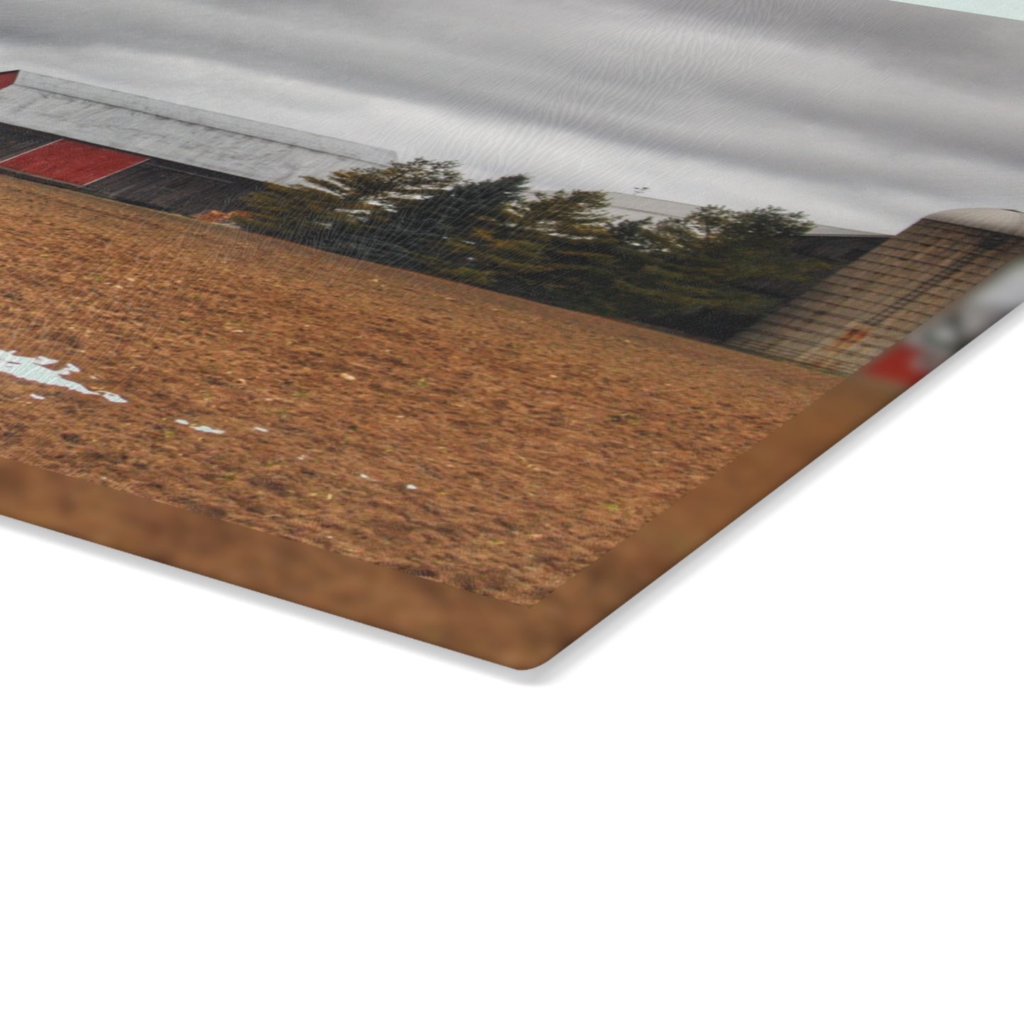 U R There Photography Ormes Road Old Grey Rustic Farmhouse Tempered-Glass Cutting Board
