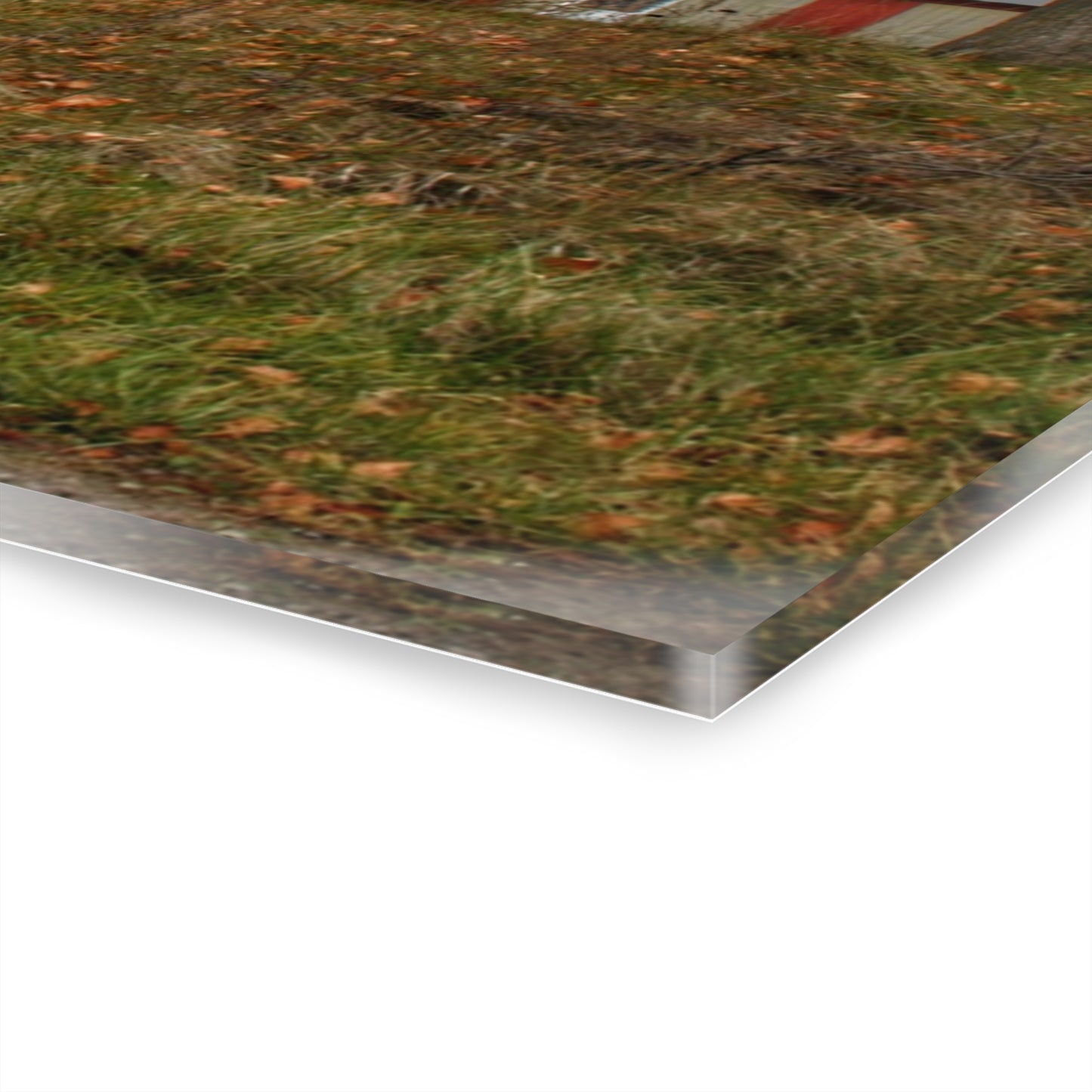 U R There Photography Goodrich Baldwin Road Reds II Rustic Farmhouse Acrylic Wall Print