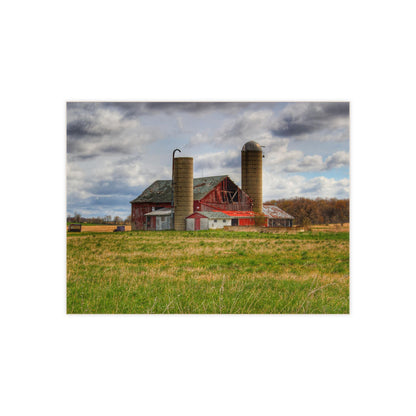 U R There Photography Centerline Road Red Rustic Farmhouse Decorative Ceramic Tile