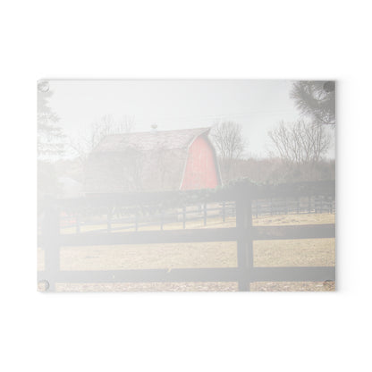 U R There Photography Beyond the Fence on Blood Road Rustic Farmhouse Tempered-Glass Cutting Board