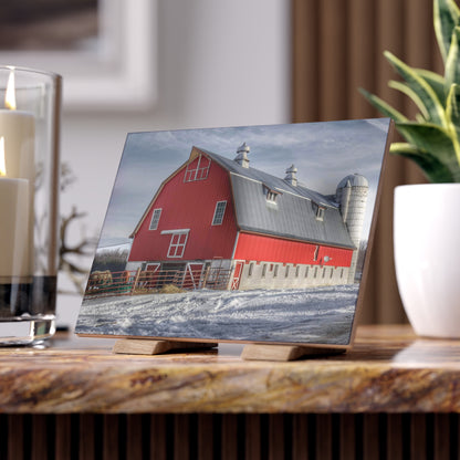 U R There Photography Casey Road Red Rustic Farmhouse Decorative Ceramic Tile