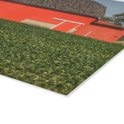 U R There Photography Elba Red I Rustic Farmhouse Tempered-Glass Cutting Board