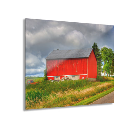 U R There Photography West Brown Horse Barn Rustic Farmhouse Acrylic Wall Print