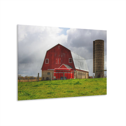 U R There Photography Clothier Road Red and Silo Rustic Farmhouse Acrylic Wall Print
