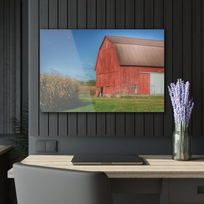 U R There Photography Fargo Road Red I Rustic Farmhouse Acrylic Wall Print