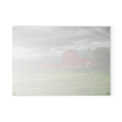 U R There Photography Clifford Road Red I Rustic Farmhouse Tempered-Glass Cutting Board