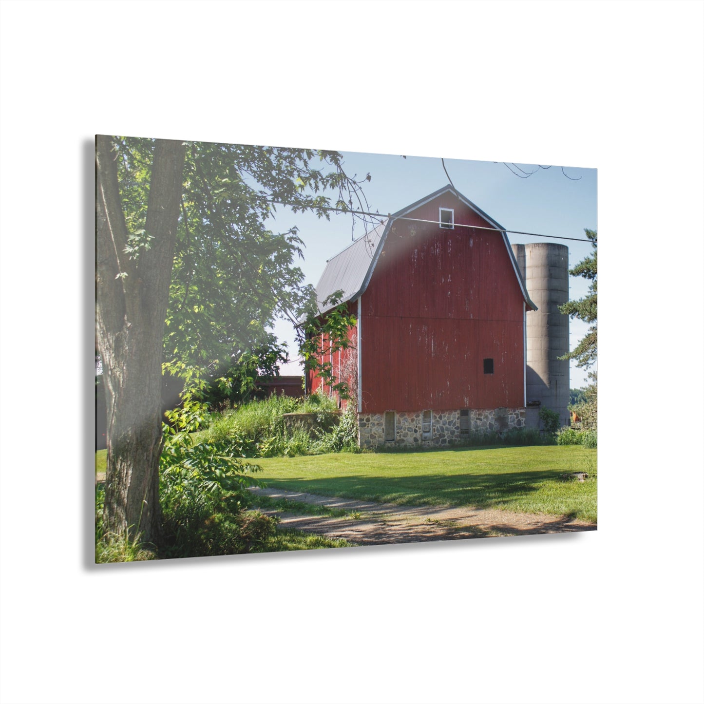 U R There Photography Mayville Road Red Rustic Farmhouse Acrylic Wall Print