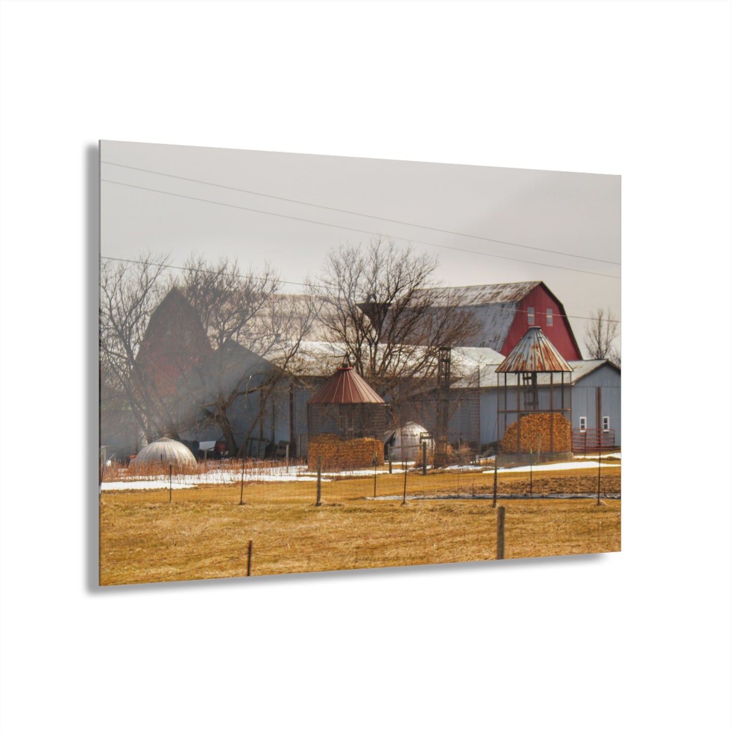 U R There Photography Hidden Red Rustic Farmhouse Acrylic Wall Print