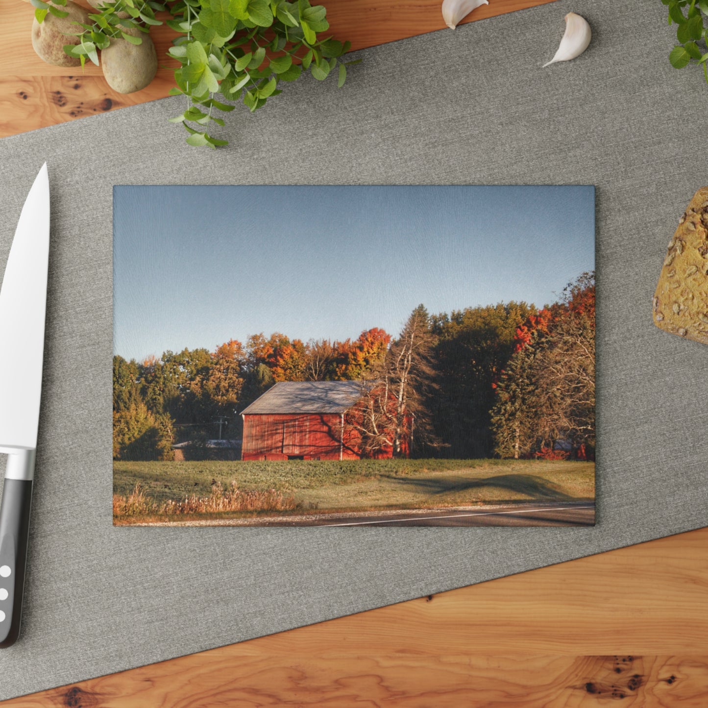 U R There Photography Tucked on Treasurer Road Rustic Farmhouse Tempered-Glass Cutting Board