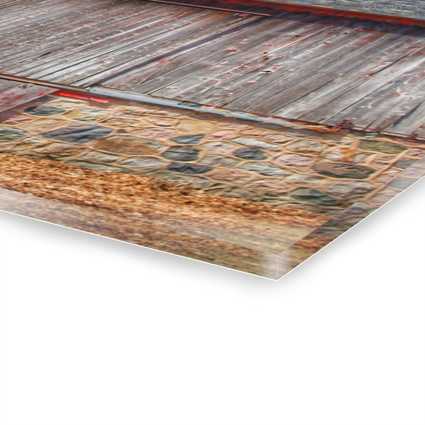 U R There Photography Leix Road Stone Red Rustic Farmhouse Acrylic Wall Print