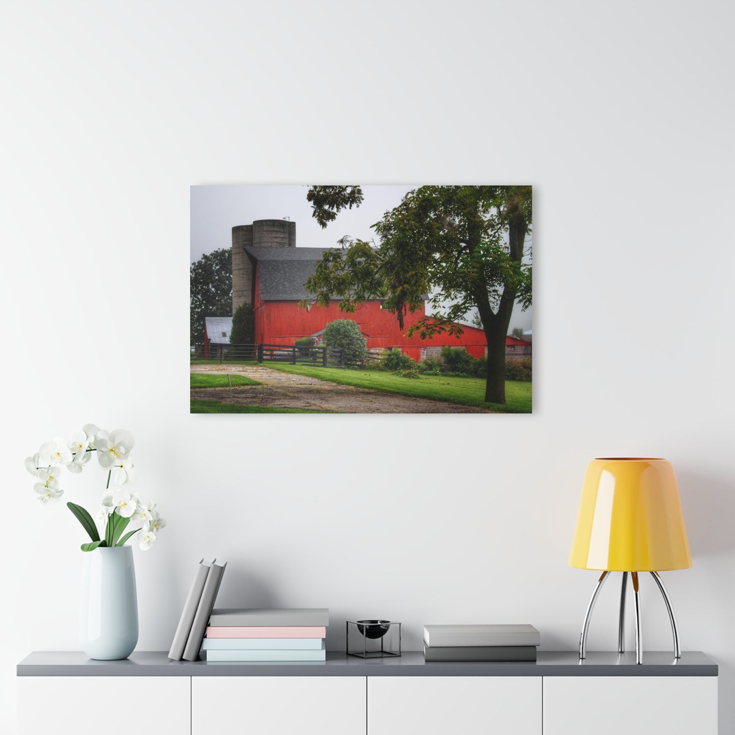 U R There Photography Five Lakes Road Red II Rustic Farmhouse Acrylic Wall Print