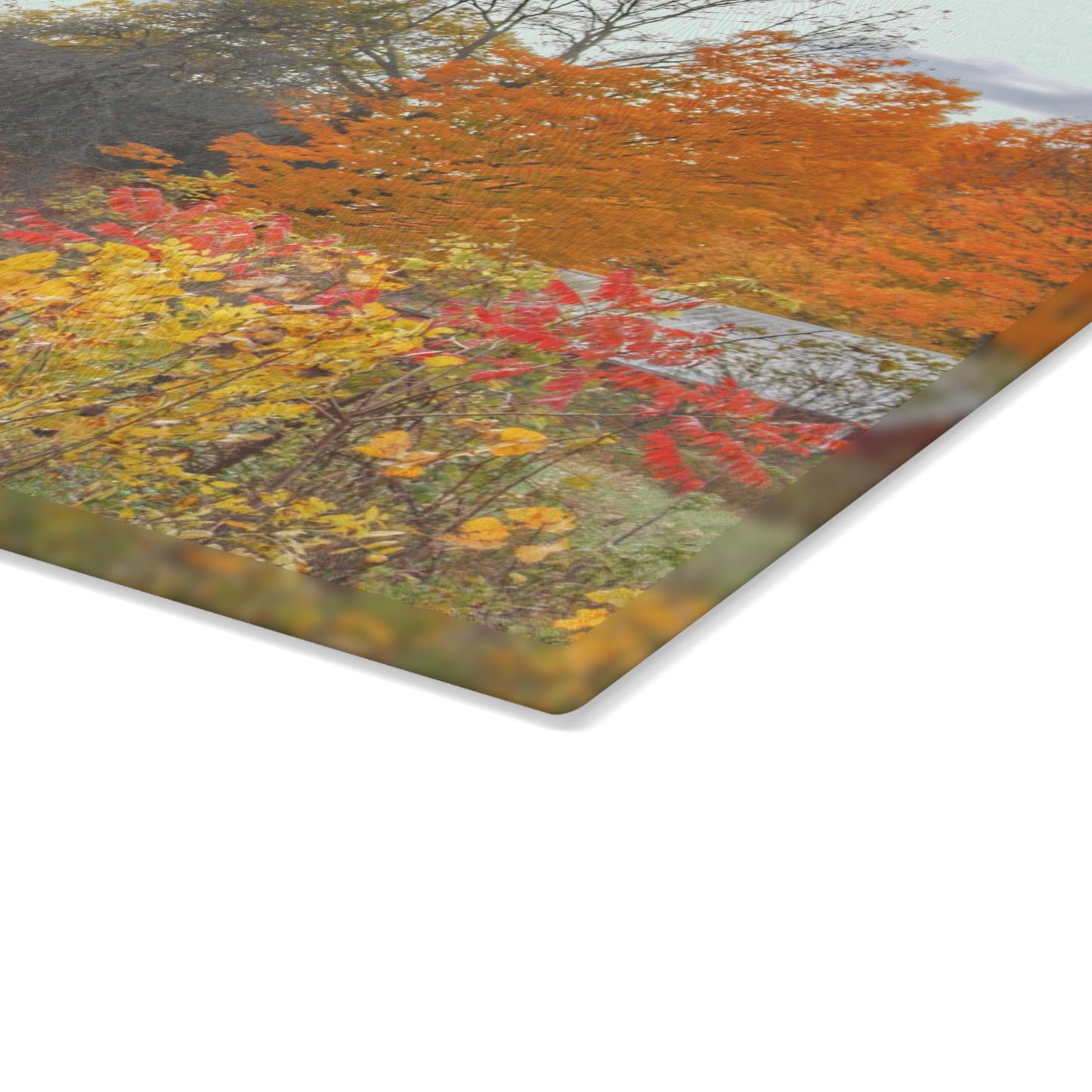 U R There Photography Bowers Hidden Red Rustic Farmhouse Tempered-Glass Cutting Board
