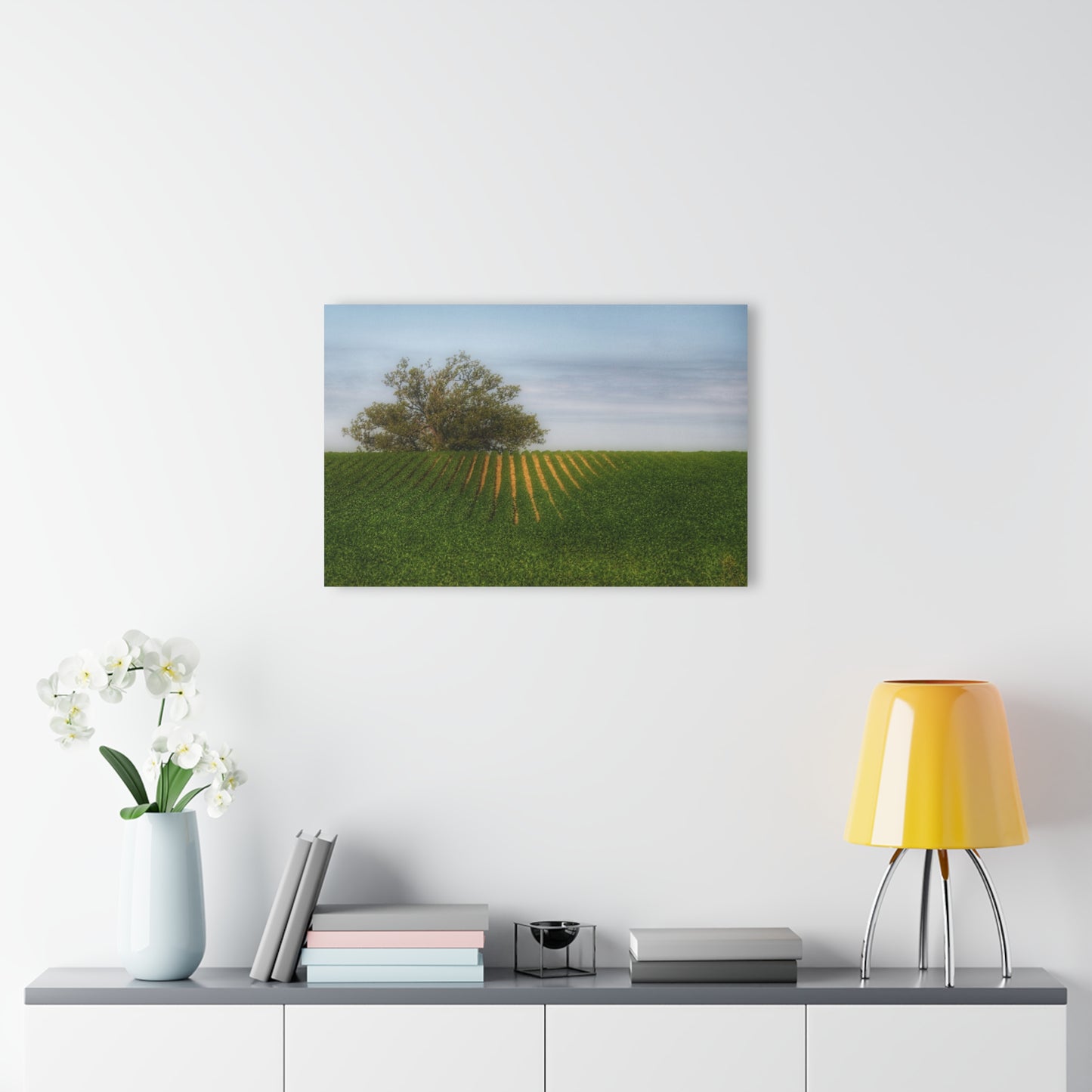 U R There Photography Tree Overlooking Farm Field Rustic Farmhouse Acrylic Wall Print