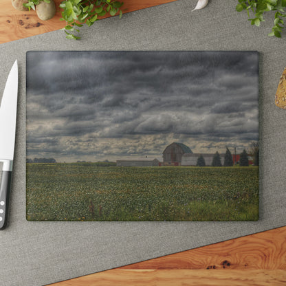 U R There Photography Early Fall on the Farm Rustic Farmhouse Tempered-Glass Cutting Board