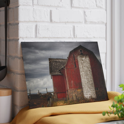 U R There Photography Hurd Corners Red III Rustic Farmhouse Tempered-Glass Cutting Board