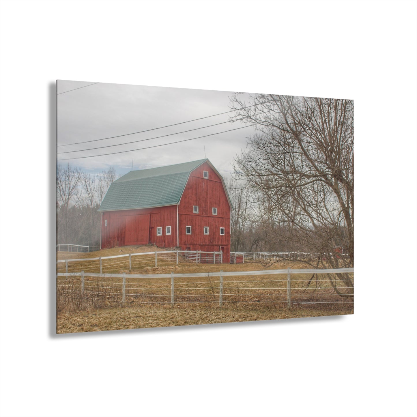 U R There Photography Diehl Road Red Rustic Farmhouse Acrylic Wall Print