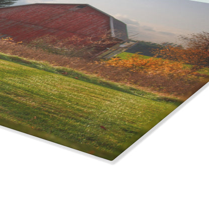U R There Photography Invitational Drive Red Rustic Farmhouse Tempered-Glass Cutting Board