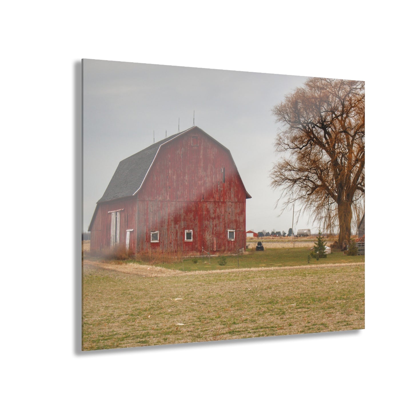 U R There Photography Loomis Road Red Rustic Farmhouse Acrylic Wall Print