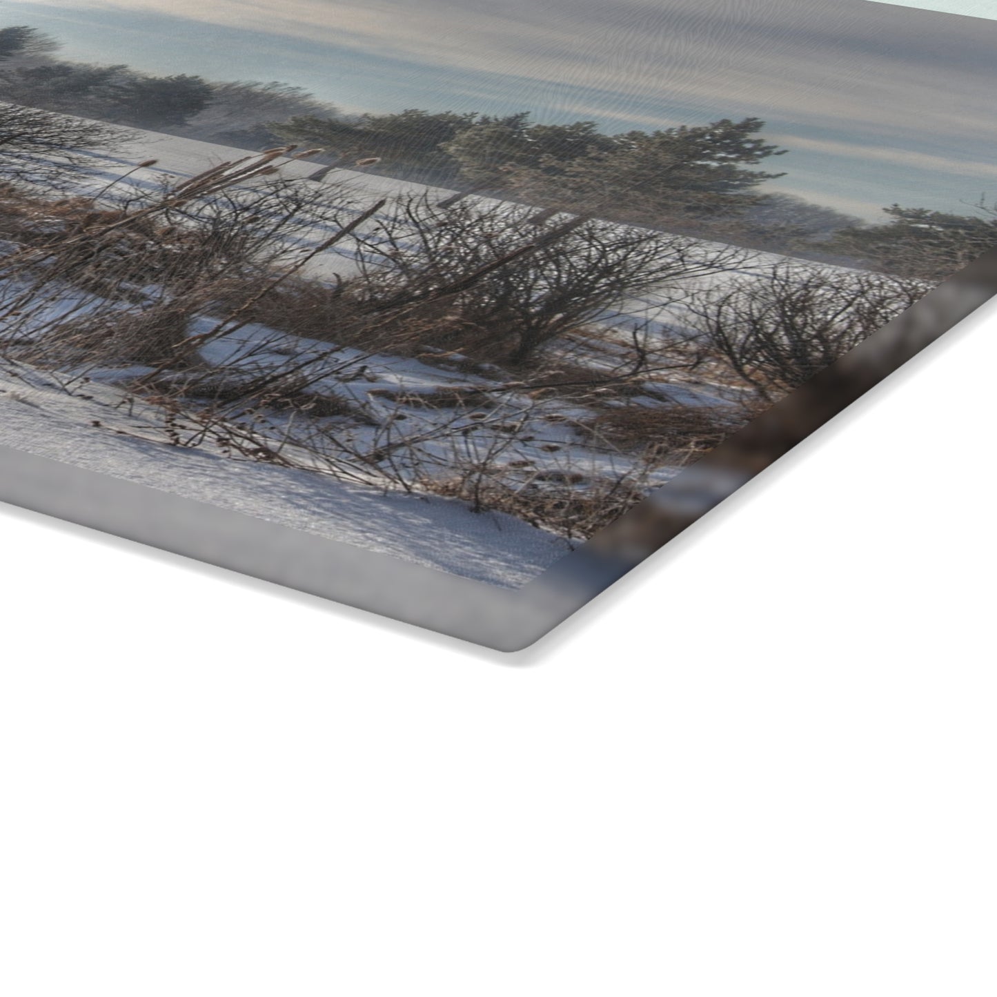 U R There Photography Winter in Mayfield Rustic Farmhouse Tempered-Glass Cutting Board