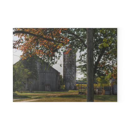 U R There Photography Hidden Grey of Tuscola Rustic Farmhouse Tempered-Glass Cutting Board
