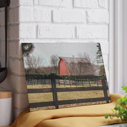 U R There Photography Beyond the Fence on Blood Road Rustic Farmhouse Tempered-Glass Cutting Board