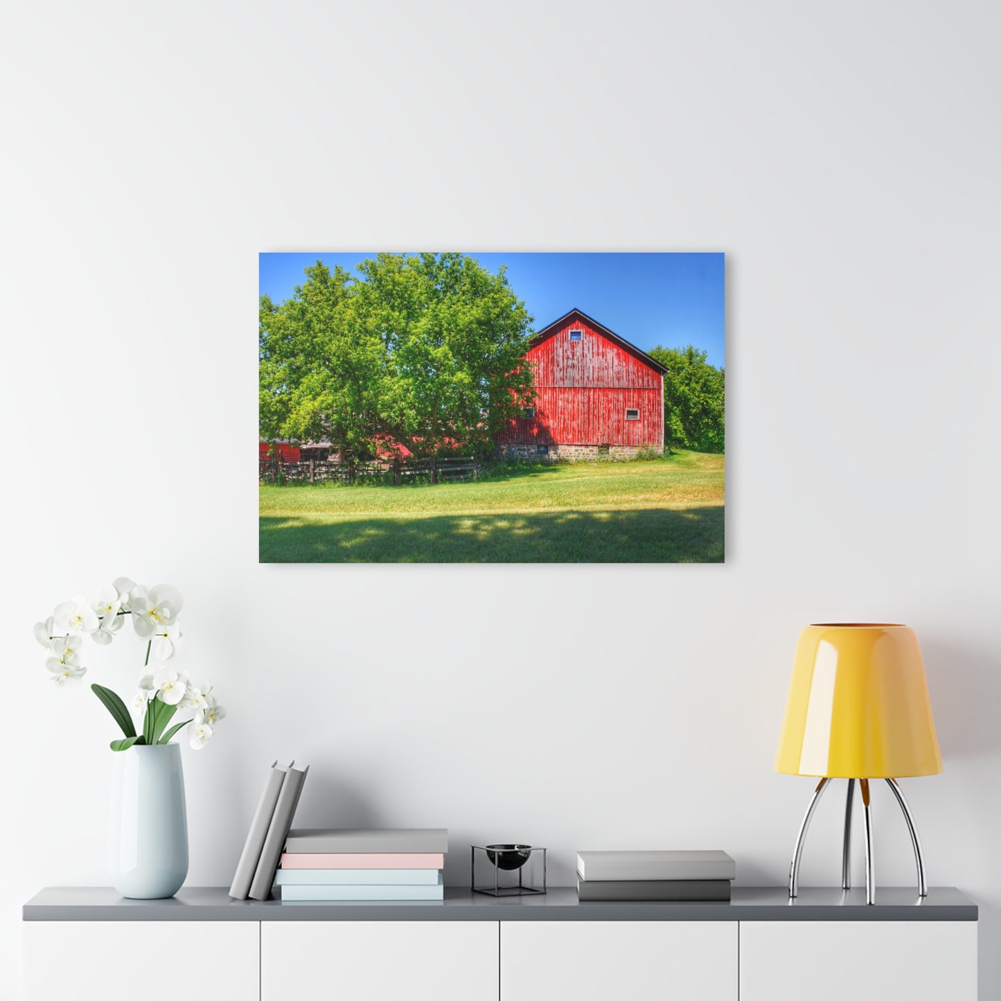 U R There Photography Five Lakes Red IV Rustic Farmhouse Acrylic Wall Print