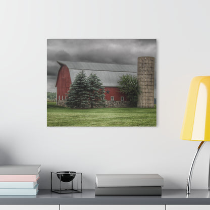 U R There Photography Clifford Road Red and Silo I Rustic Farmhouse Acrylic Wall Print