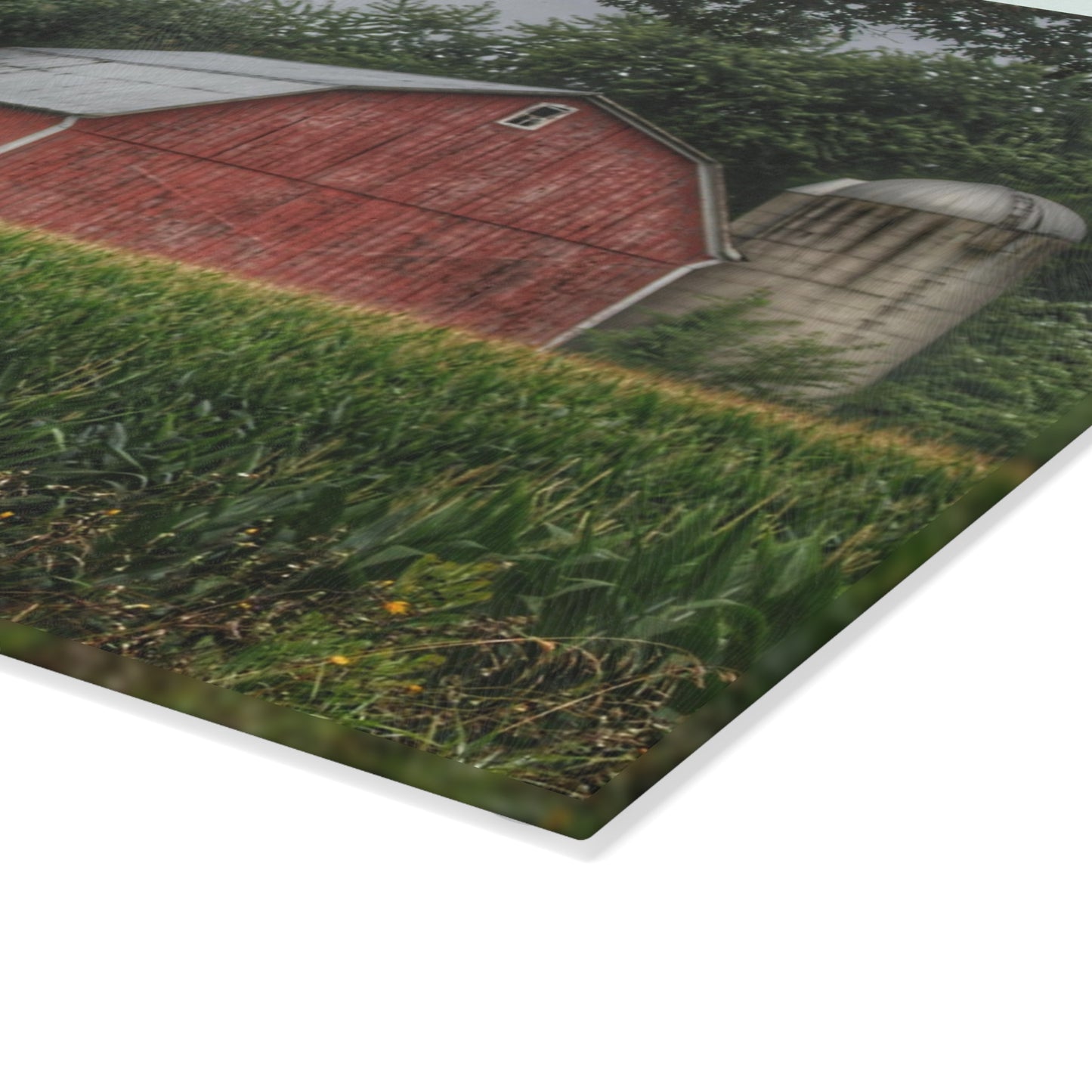 U R There Photography Mayville Lapeer Road Red Rustic Farmhouse Tempered-Glass Cutting Board