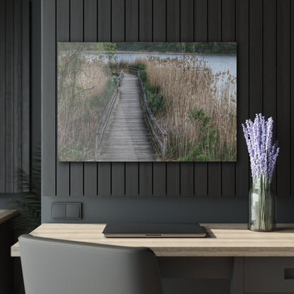 U R There Photography Linear Park Bridge in Lapeer II Rustic Farmhouse Acrylic Wall Print