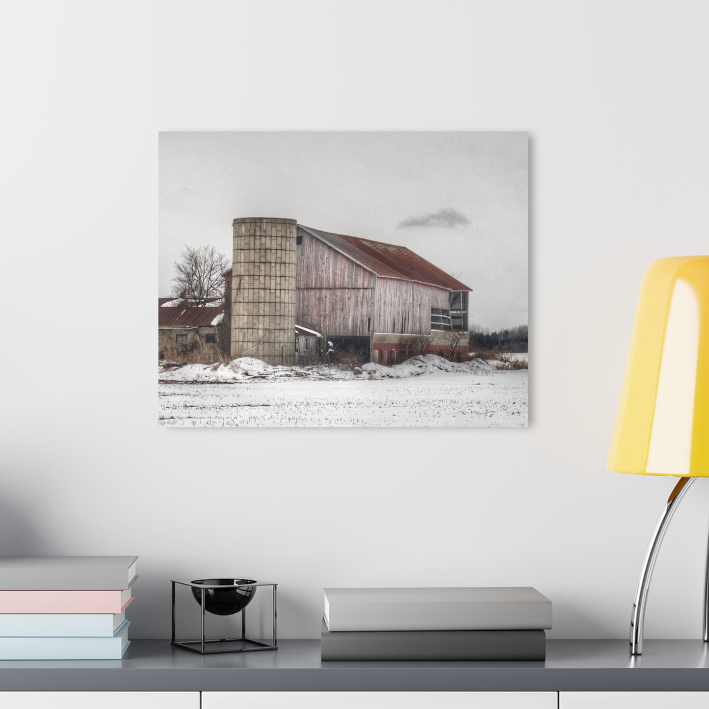 U R There Photography Babcock Road Grey Rustic Farmhouse Acrylic Wall Print