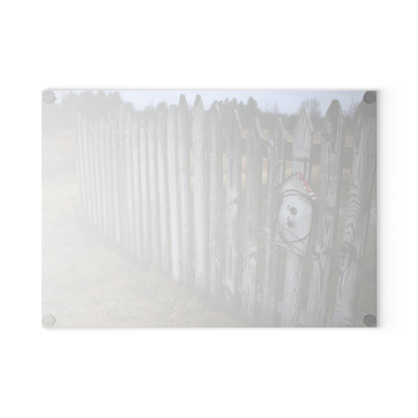 U R There Photography Country Fence Rustic Farmhouse Tempered-Glass Cutting Board