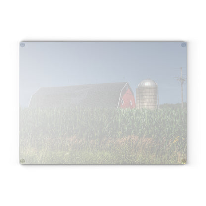 U R There Photography North Lake Pleasant Red Above the Corn Rustic Farmhouse Tempered-Glass Cutting Board