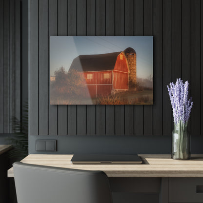 U R There Photography Klam Road Red Meets Foggy Sunrise II Rustic Farmhouse Acrylic Wall Print 20"x16"