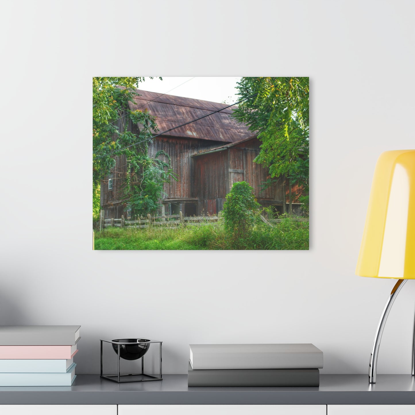 U R There Photography Oxford Rusted Red I Rustic Farmhouse Acrylic Wall Print