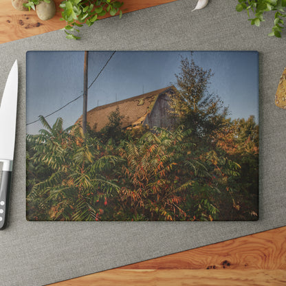 U R There Photography Hidden on Bearanger Road Rustic Farmhouse Tempered-Glass Cutting Board