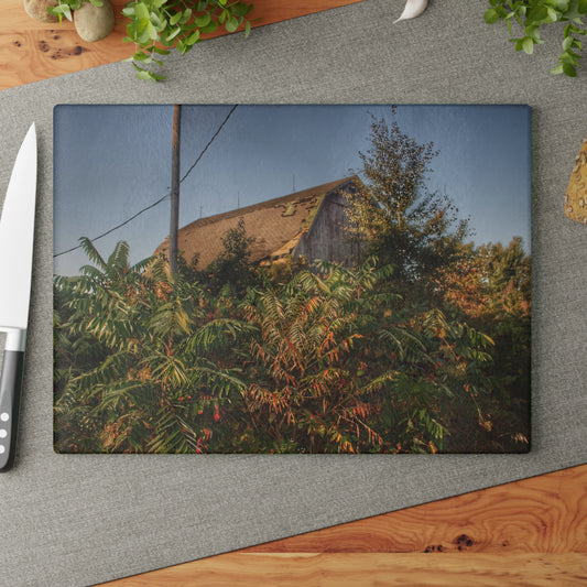 U R There Photography Hidden on Bearanger Road Rustic Farmhouse Tempered-Glass Cutting Board