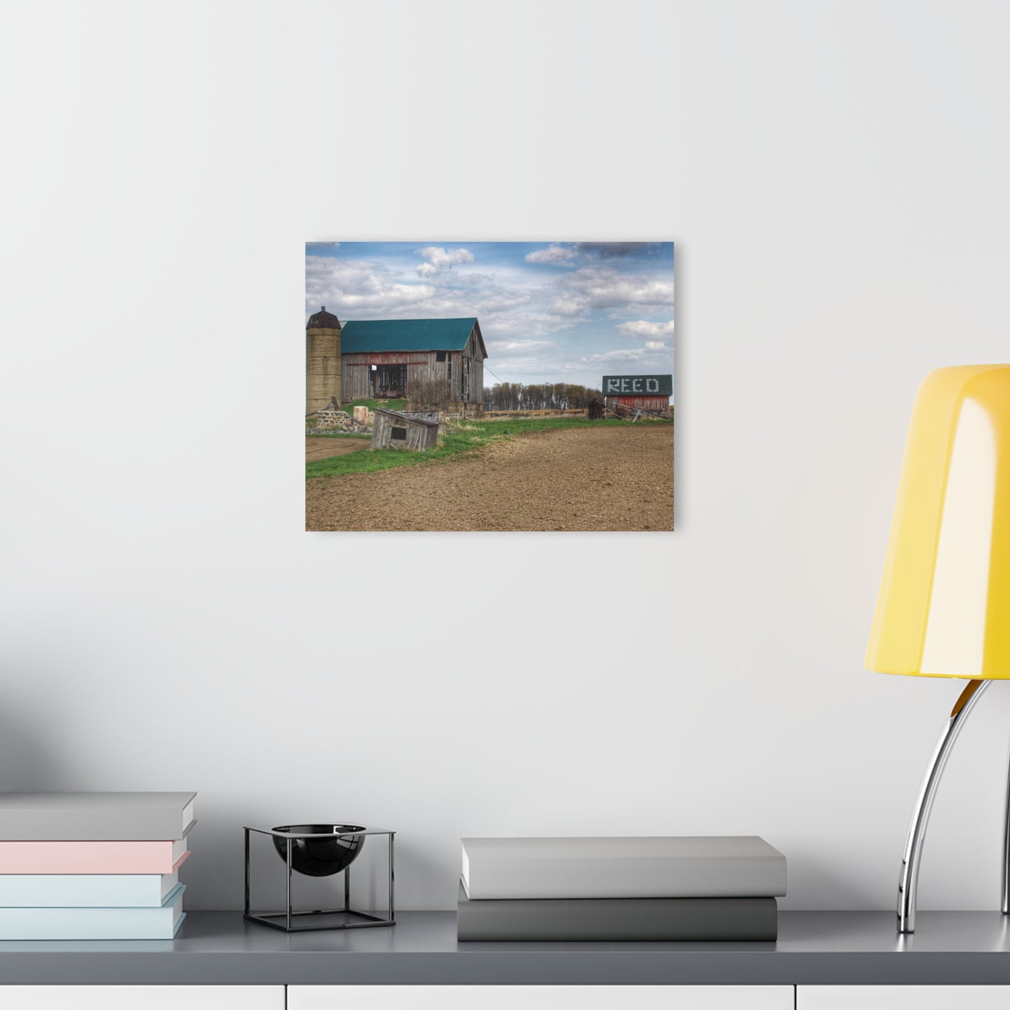 U R There Photography Cedar Creek Road Reds Rustic Farmhouse Acrylic Wall Print