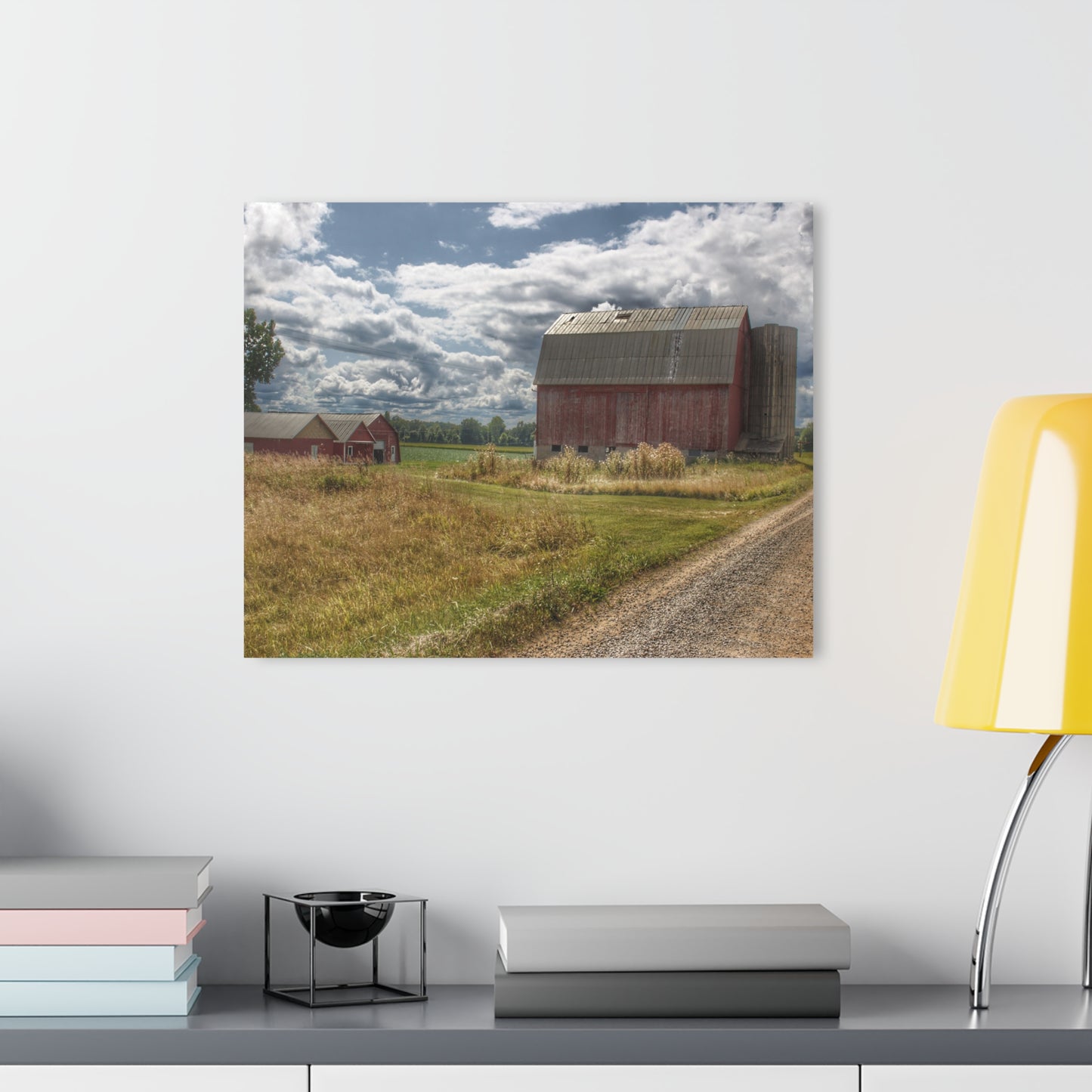 U R There Photography Haines Road Reds Rustic Farmhouse Acrylic Wall Print