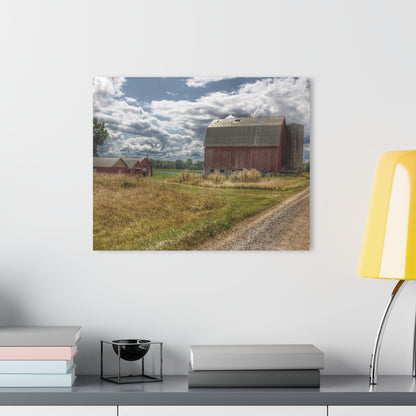 U R There Photography Haines Road Reds Rustic Farmhouse Acrylic Wall Print
