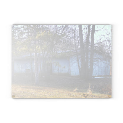 U R There Photography Hickory Lane Grey Rustic Farmhouse Tempered-Glass Cutting Board