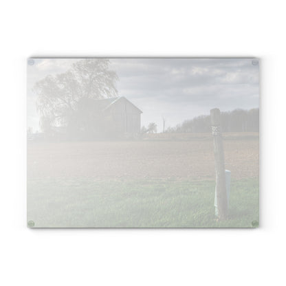 U R There Photography Cedar Creek Road Grey Rustic Farmhouse Tempered-Glass Cutting Board