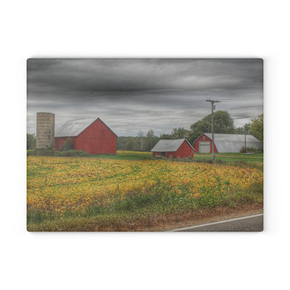 U R There Photography Kingston Road Trio II Rustic Farmhouse Tempered-Glass Cutting Board
