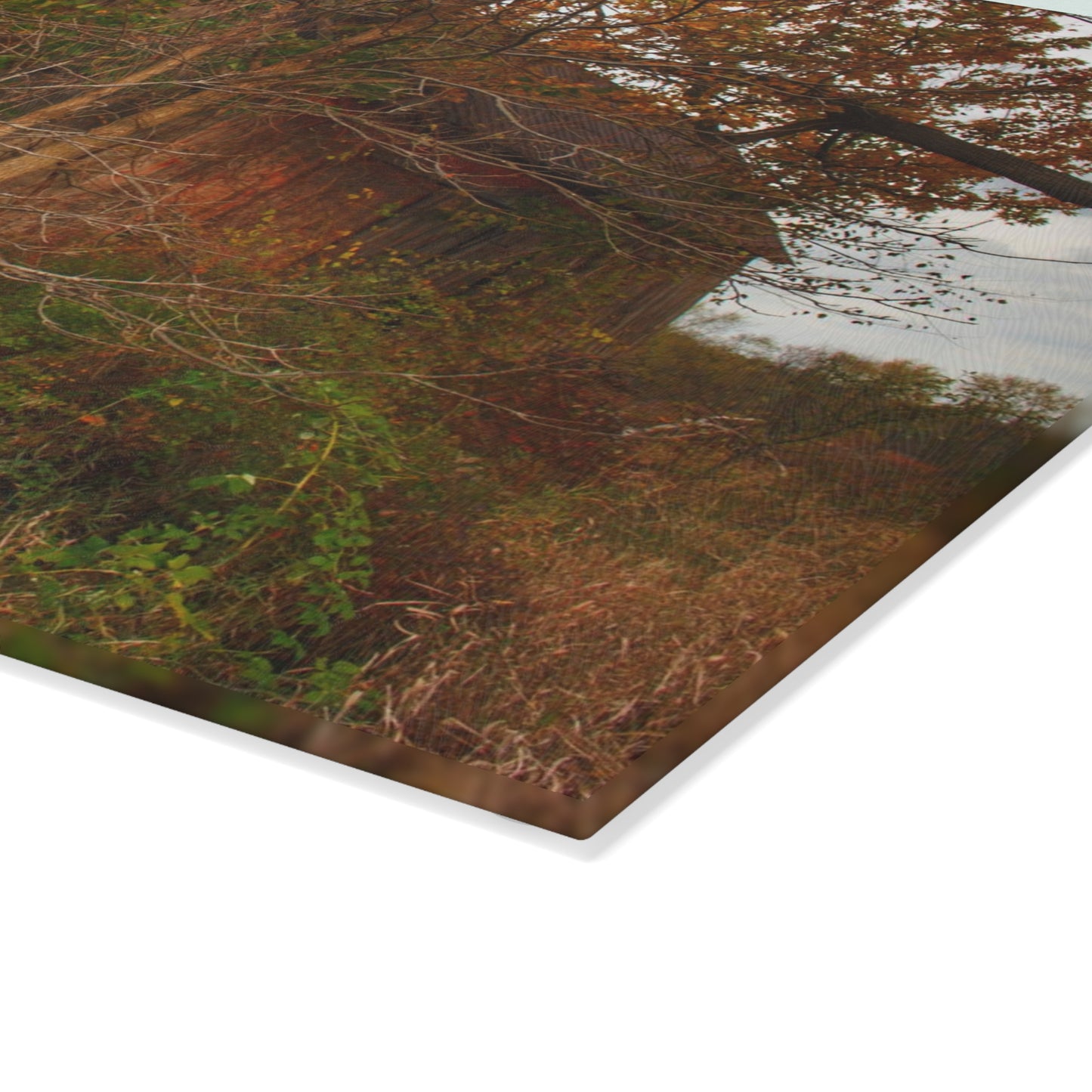 U R There Photography Annie's Barn III Rustic Farmhouse Tempered-Glass Cutting Board