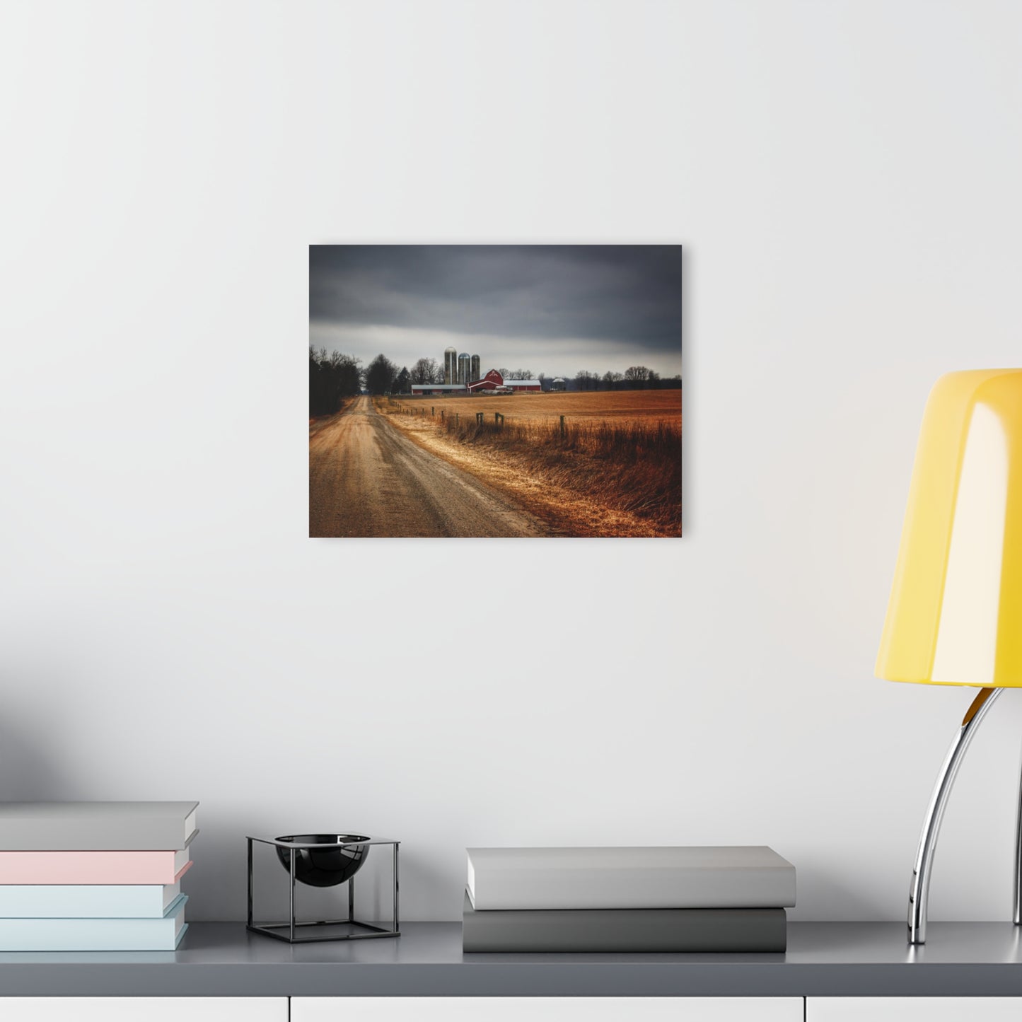 U R There Photography Across the Field on Daley Road Rustic Farmhouse Acrylic Wall Print