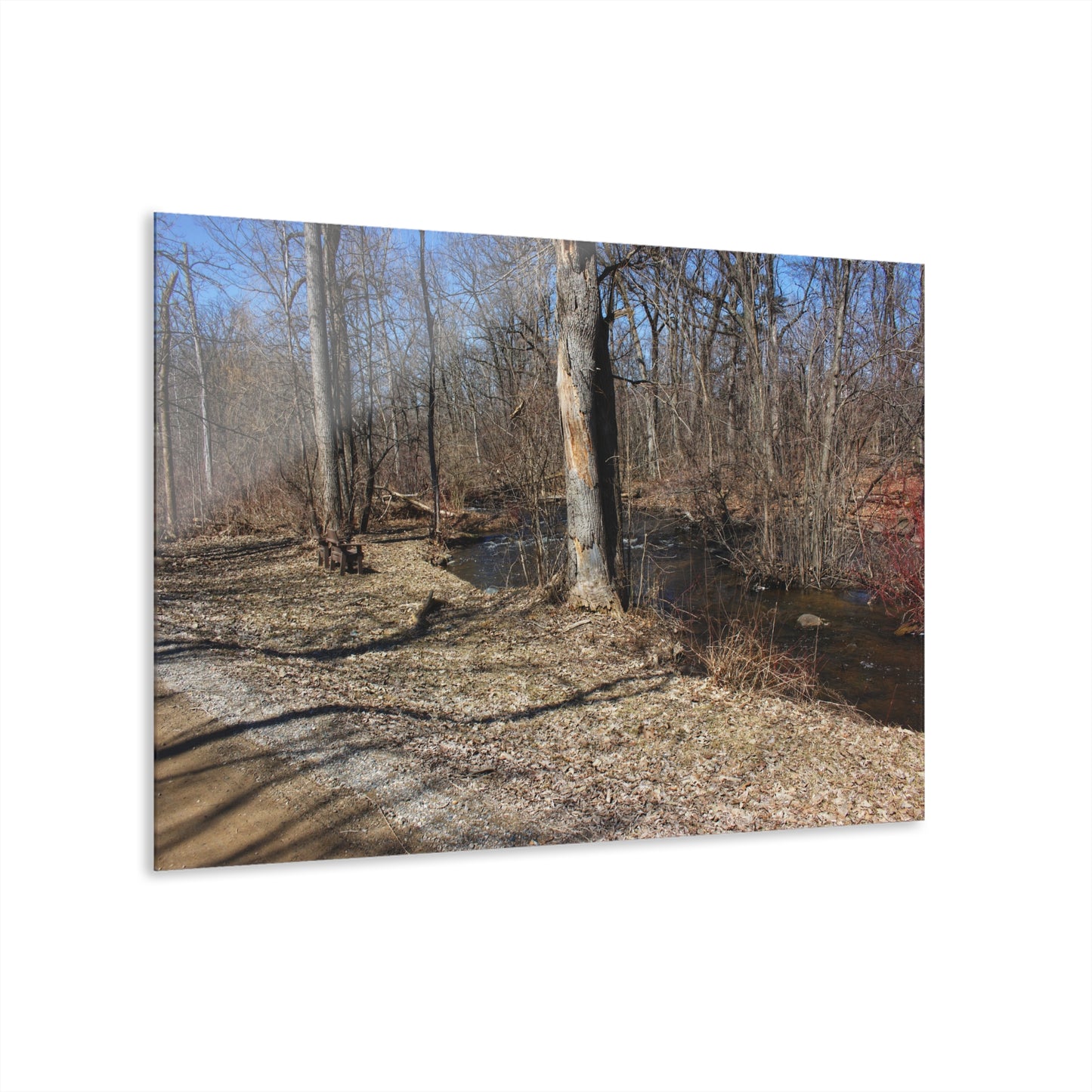 U R There Photography Creekside Seating Rustic Farmhouse Acrylic Wall Print