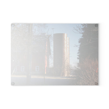 U R There Photography Newark Hidden Red Rustic Farmhouse Tempered-Glass Cutting Board