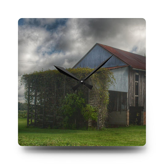 Pergola Barn Rustic Farmhouse Acrylic Analog Wall Clock 10.75'' × 10.75'' (Square)