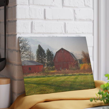 U R There Photography Invitational Drive Red Rustic Farmhouse Tempered-Glass Cutting Board