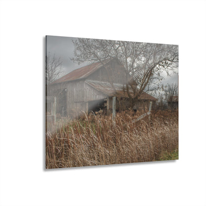 U R There Photography Grey Saltbox Rustic Farmhouse Acrylic Wall Print
